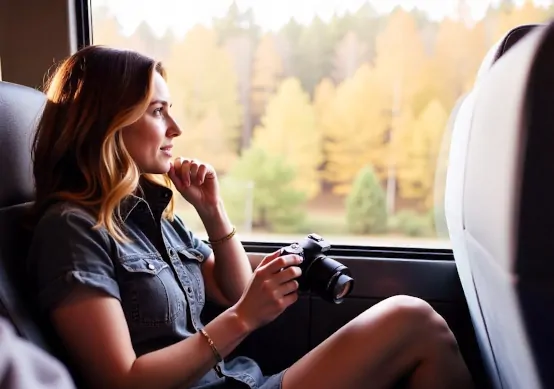 Groupe de passagers profitant d’un voyage en autocar confortable avec Europe Bus Reservation